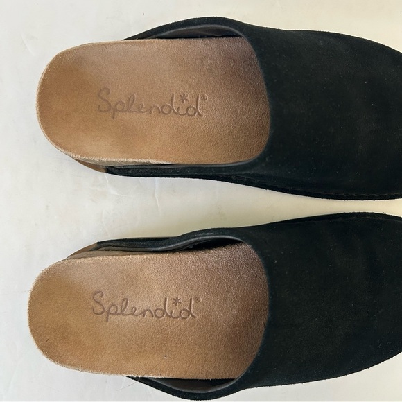 Splendid Casey Suede Clog Shoe Minimalist Cabincore Potato NWOT Black Size 6 - Picture 4 of 9